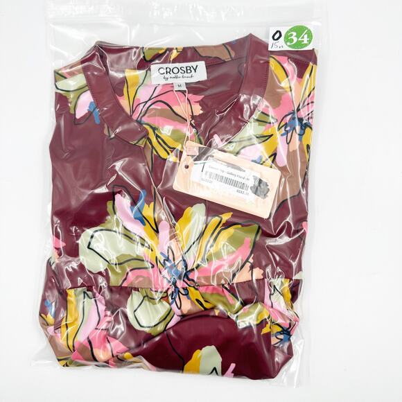 Crosby by Mollie Burch Gaines Top in Gallery Floral Red Medium M NEW NWT - Picture 5 of 5